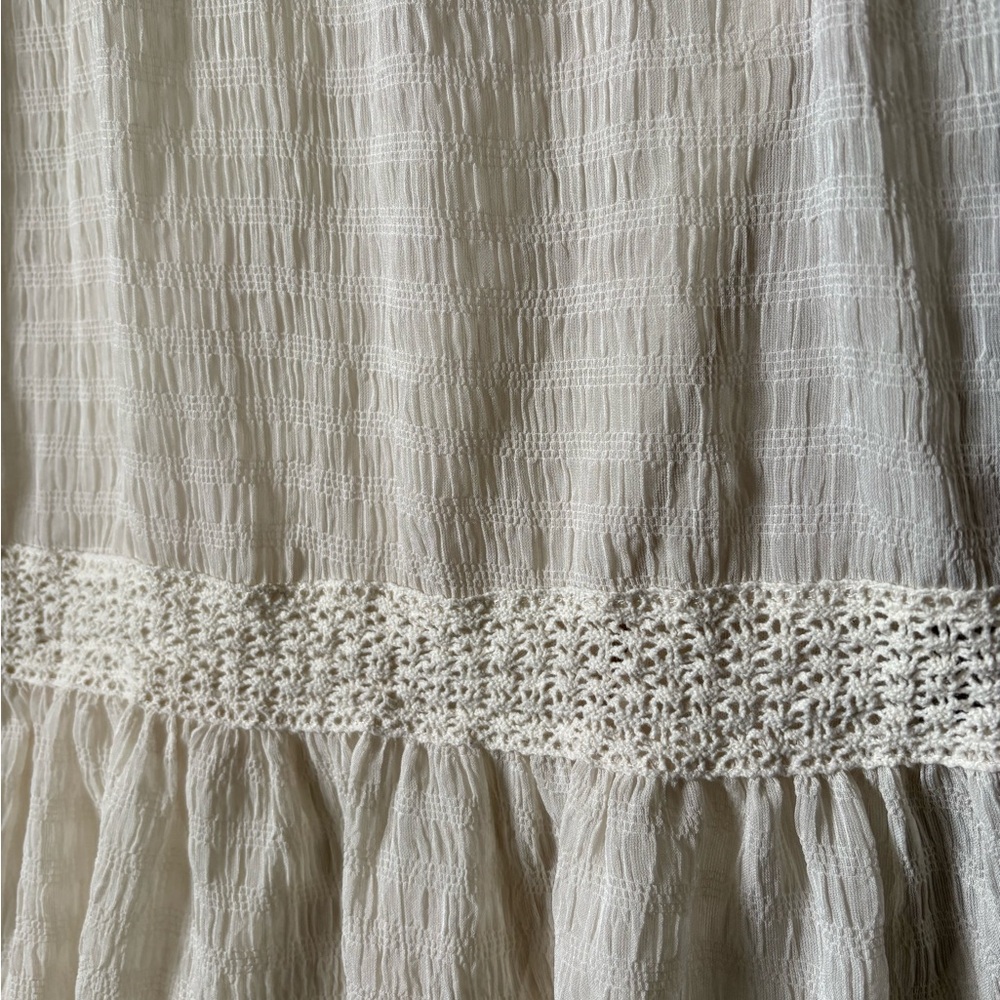 Aura Cream Cottage Romantic Coquette Mini Dress Size Medium - Picture 3 of 8